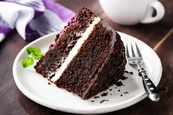 Dark Chocolate Cake Slice