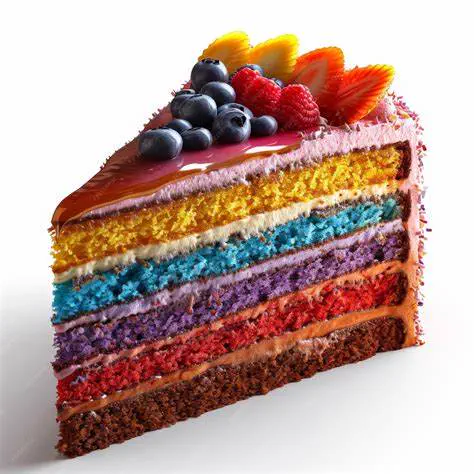 Rainbow Cake Slice